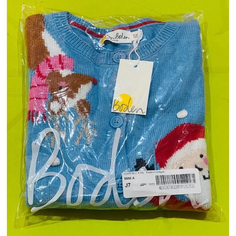 NWT❤️Mini Boden Festive Cardigan sz9-10Y